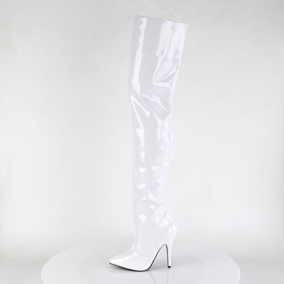 COPY - Size 9 NEW Seduce 3010 White Patent Thigh High Boots 5" Stiletto Heels - Picture 8 of 9